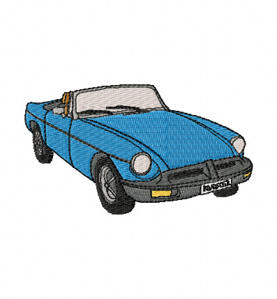 MG B Roadster Rubber Bumper Embroidery Design